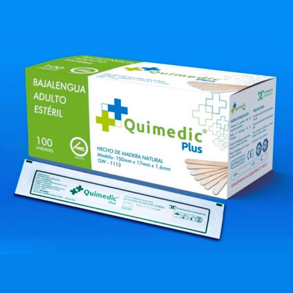 Bajalengua Estéril Adulto Cureguard para examen bucal
