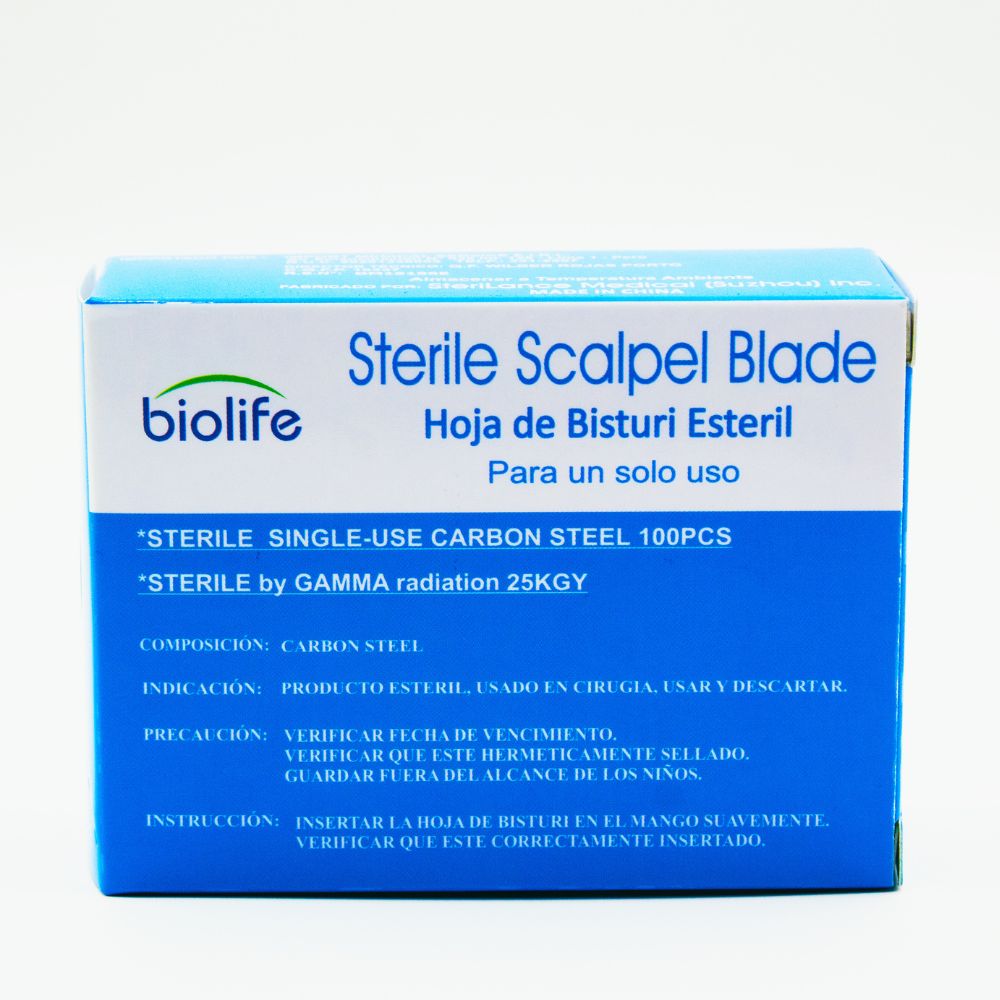 Hoja de Bisturí Biolife para procedimientos médicos