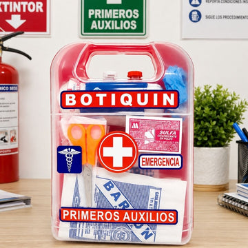 Botiquin de primeros auxilios de plastico kit completo / GRANDE