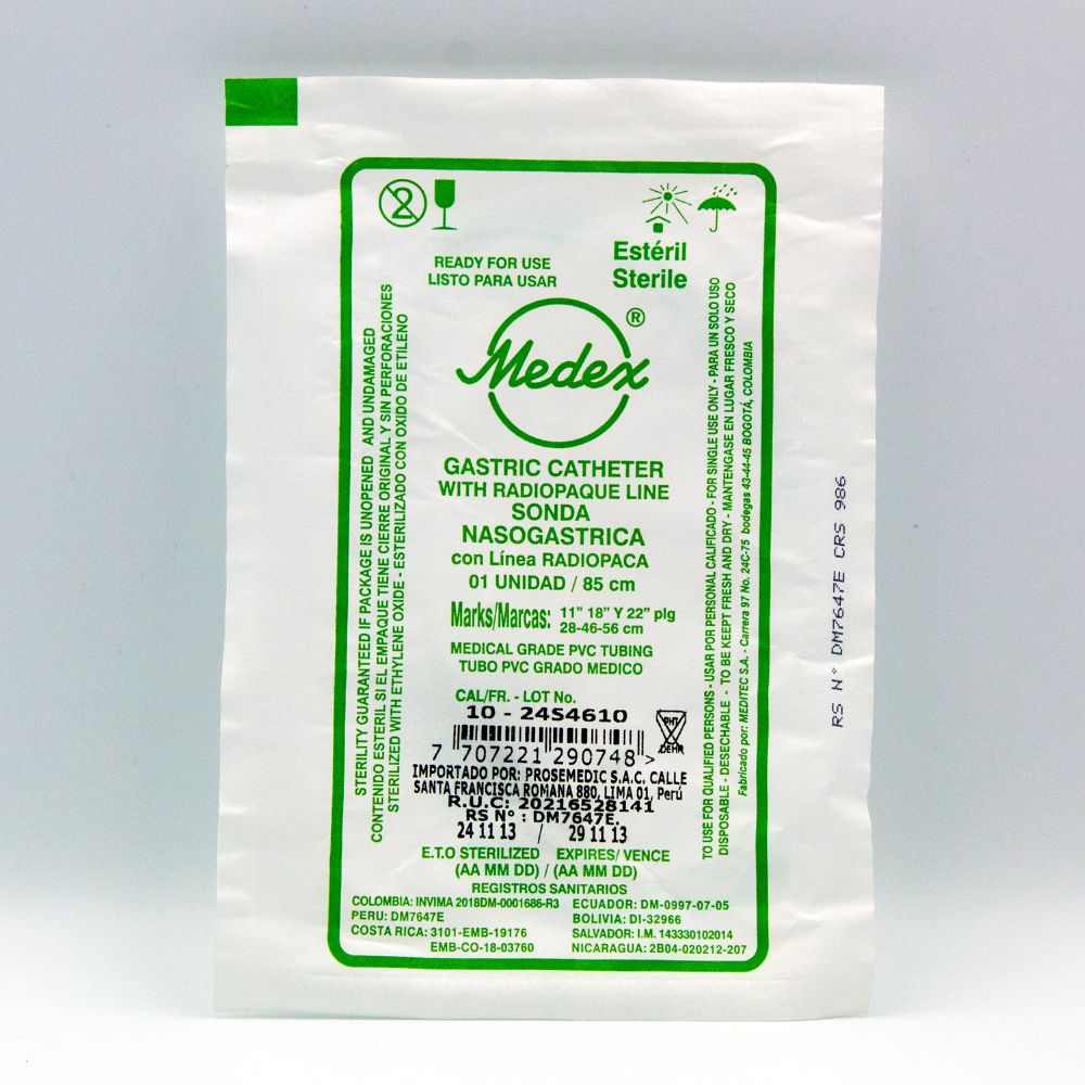 Sonda Nasogástrica MEDEX para uso médico