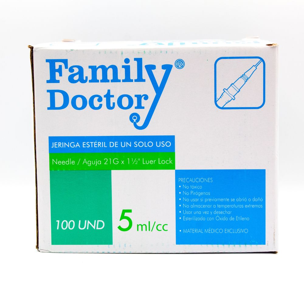Jeringa 5ml C/A 21 X 1 1/2 Family Doctor