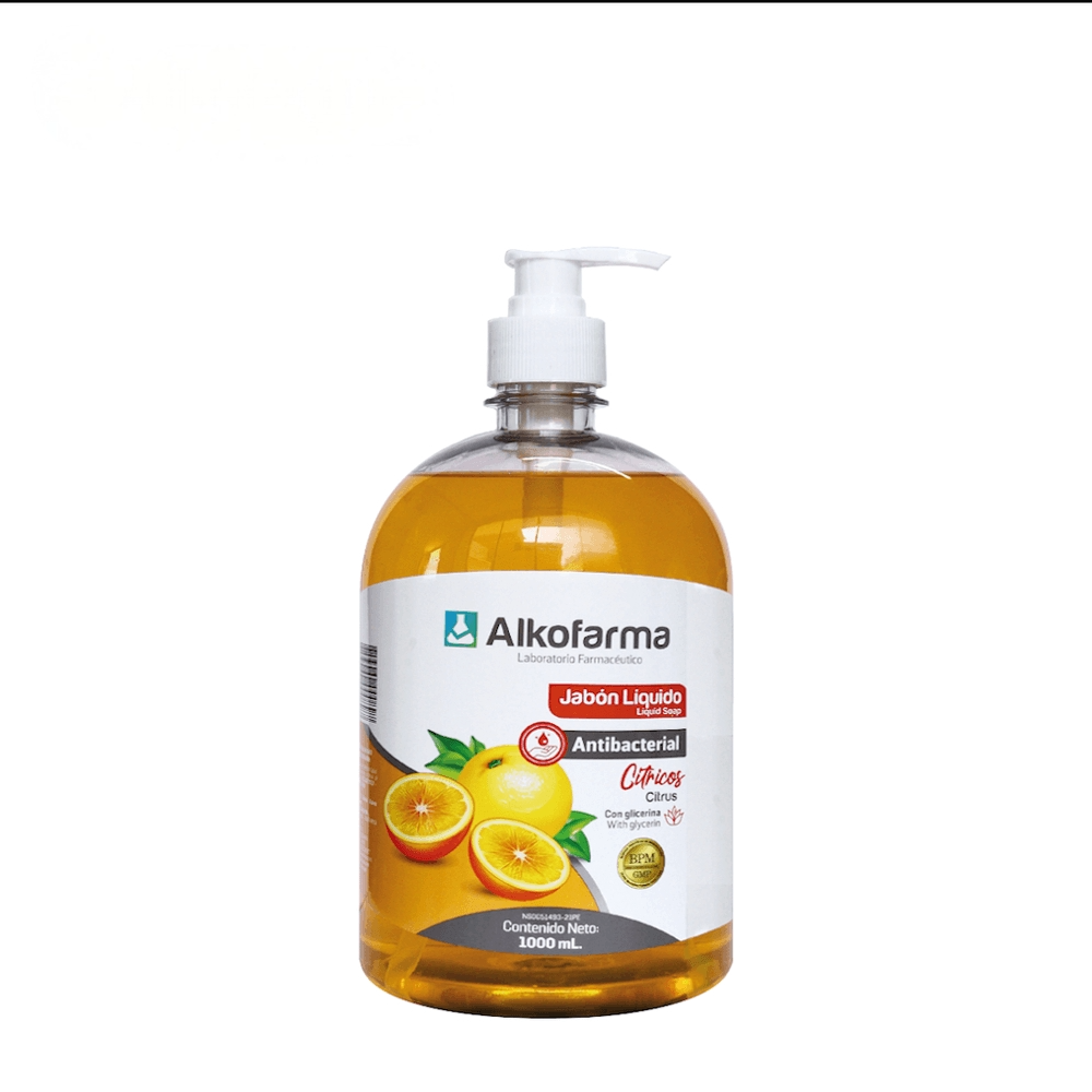 Jabón Líquido Antibacterial ALKOFARMA 1 LT Cítrico