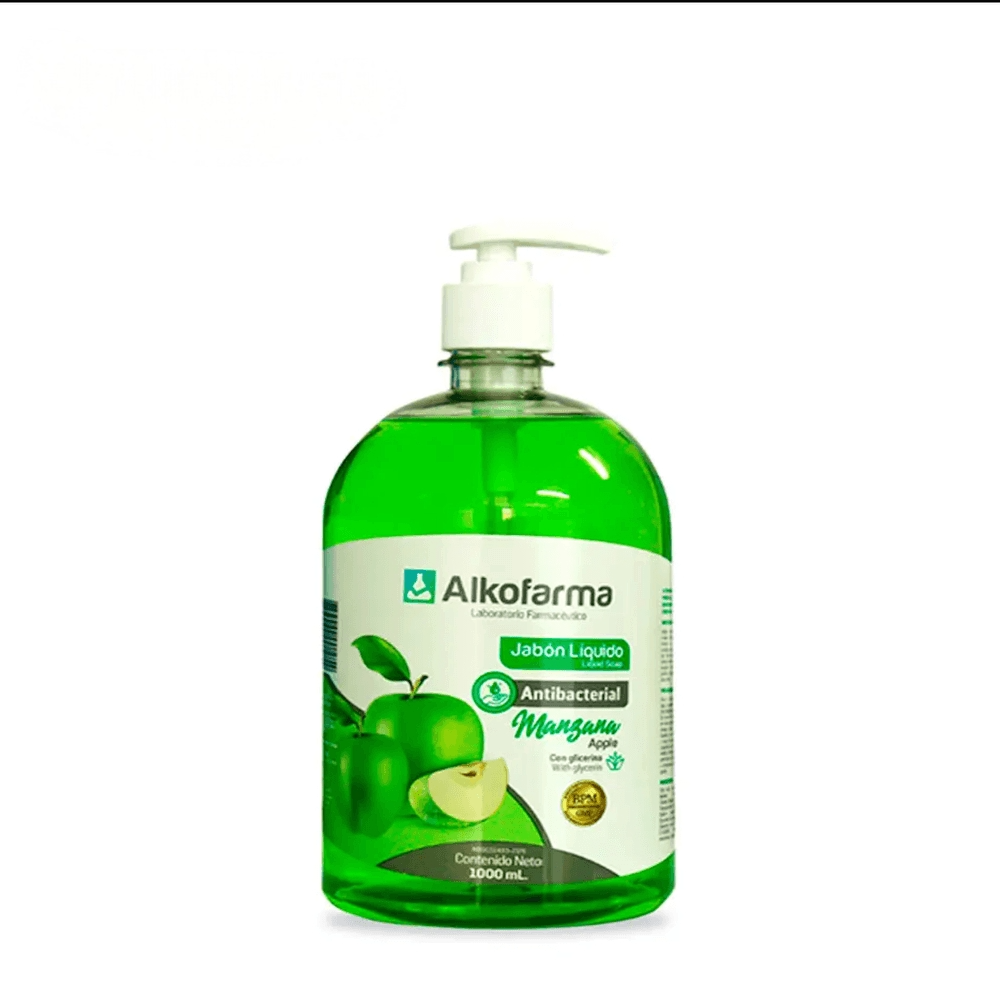 Jabón Líquido Antibacterial ALKOFARMA 1 LT Manzana