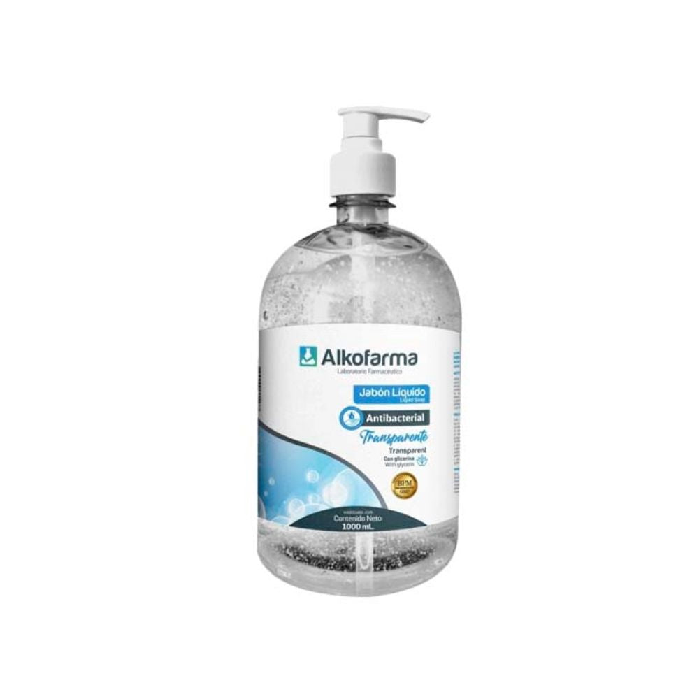 Jabón Líquido Antibacterial ALKOFARMA 1 LT Sin Fragancia