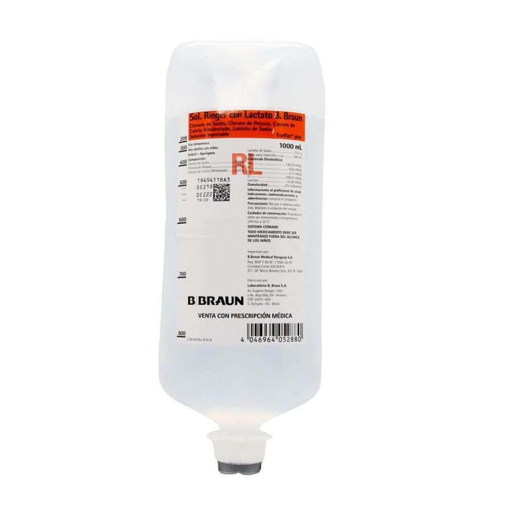 Lactato de Ringer 1000 ML Braun para mascotas