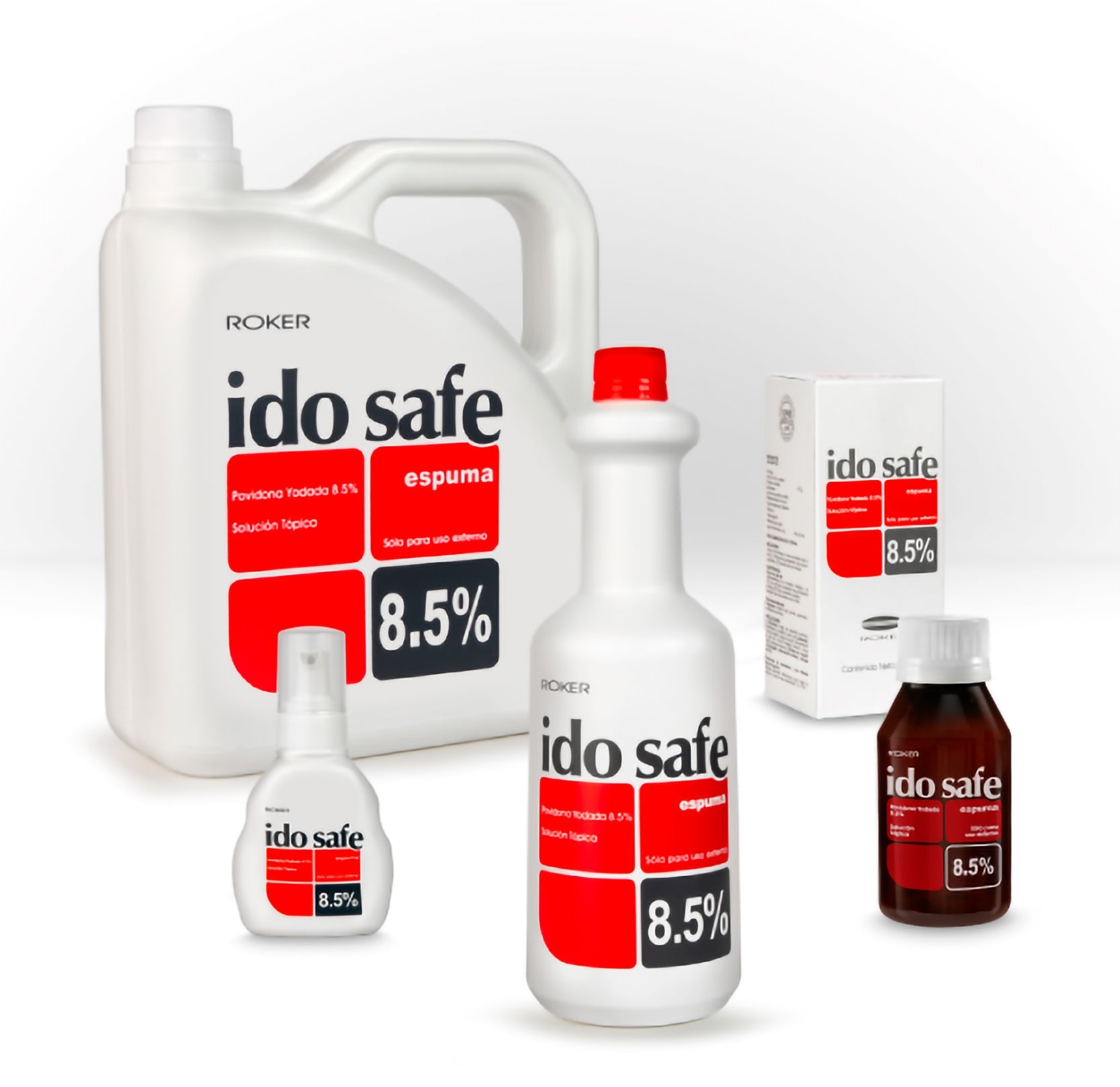 IdoSafe Espuma 8.5% 1000ml - Antiséptico cutáneo Roker