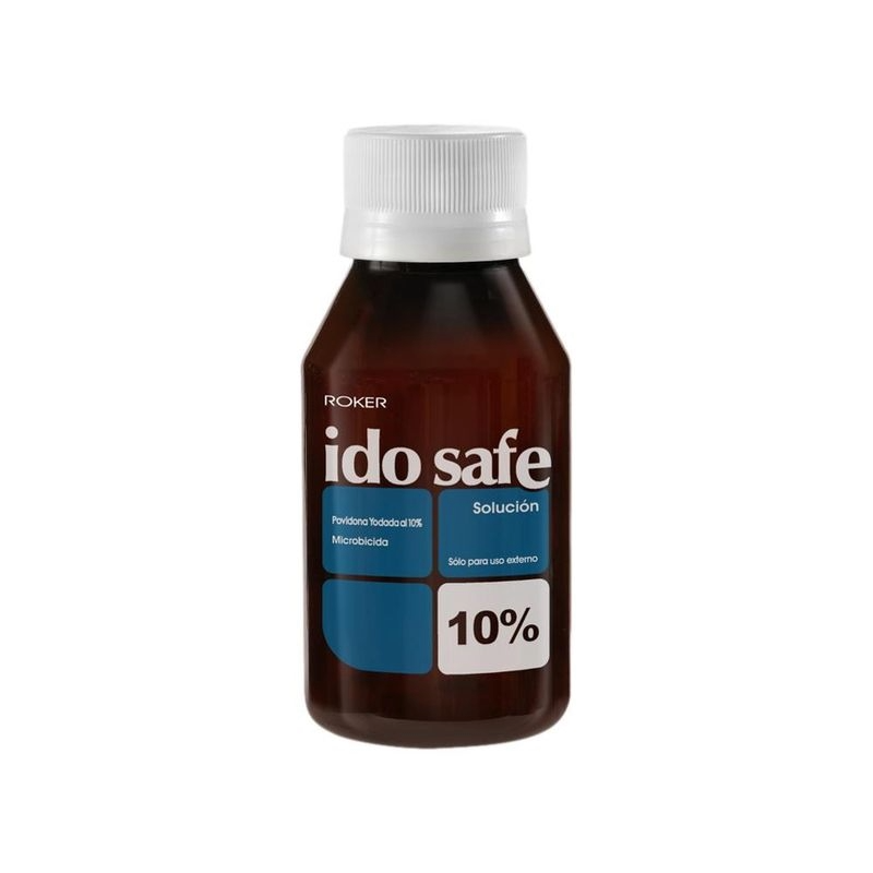 Idosafe Solución 10% 120 mL - Antiséptico cutáneo Roker