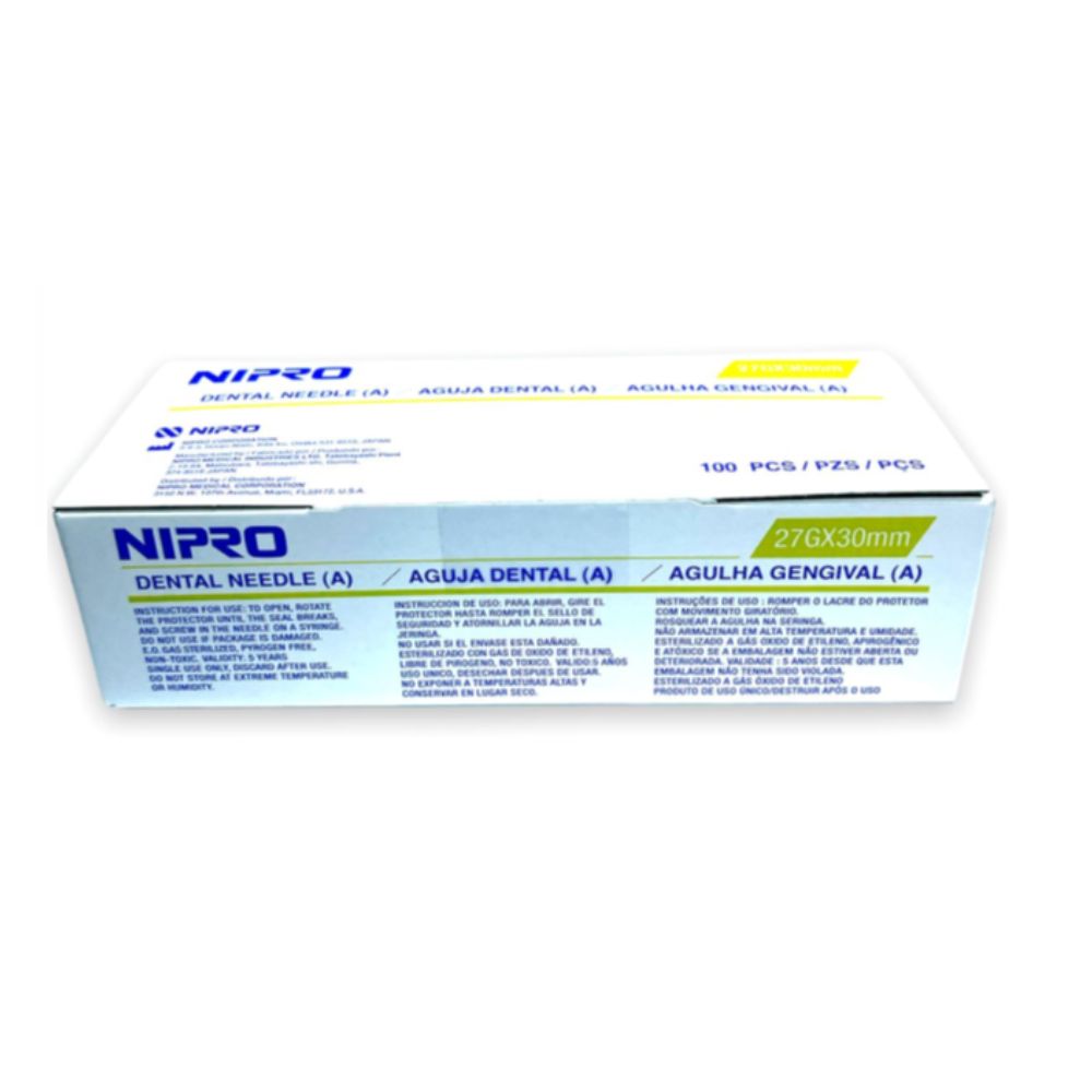 Agujas Dental Larga 27G x 30 mm NIPRO