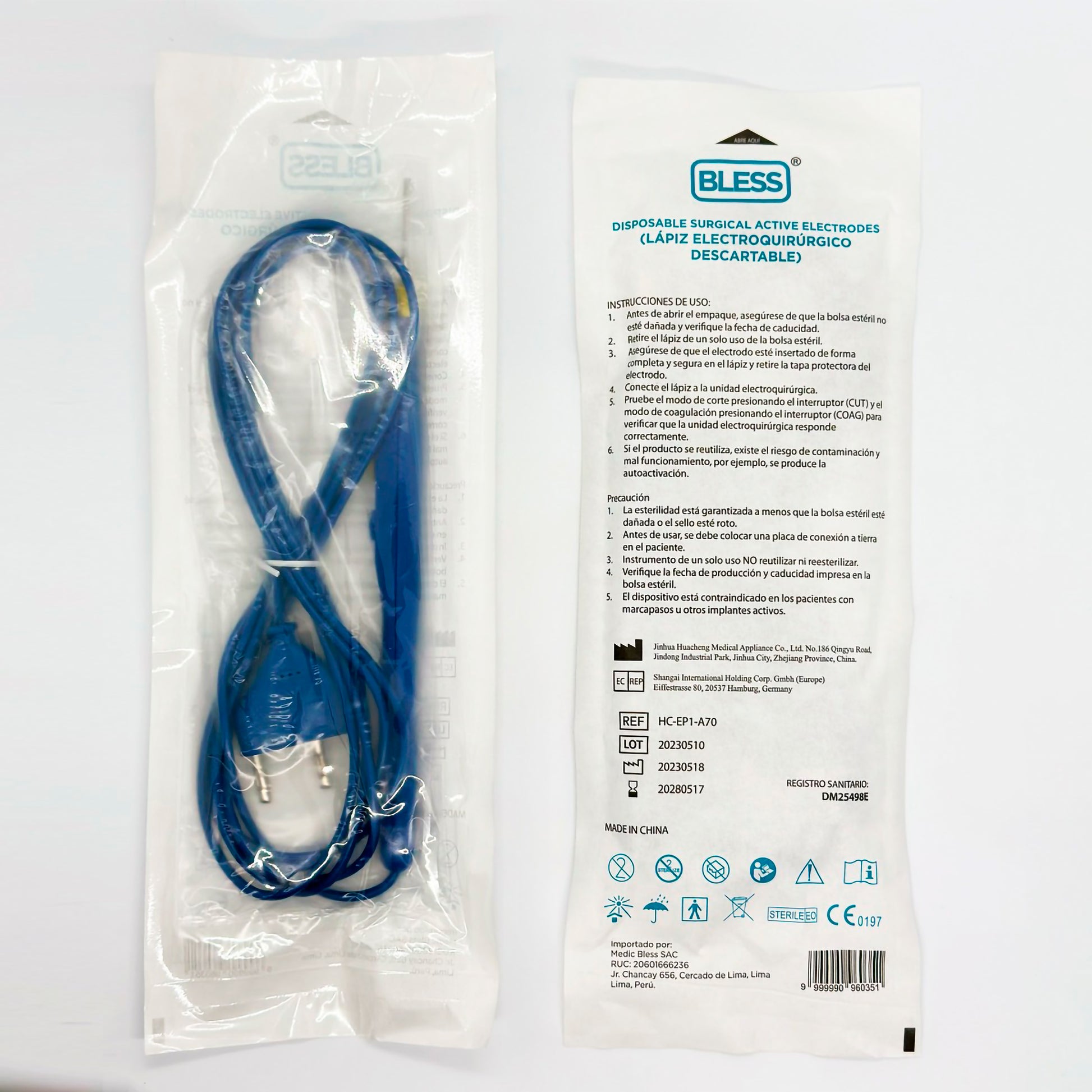 Lápiz de Electrocauterio BLESS para procedimientos quirúrgicos