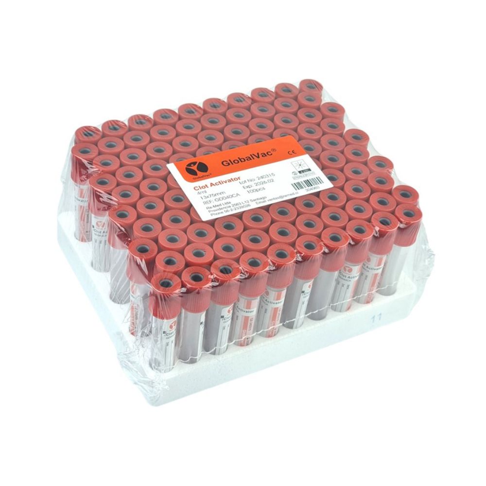 Tubo Tapa Roja 6 ml Sin Gel - Golden Vac