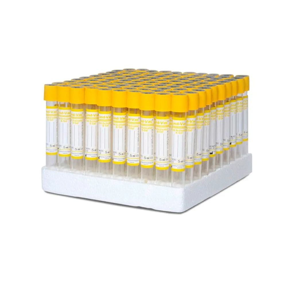 Tubo Tapa Amarilla con Activador 5 ml de Golden Vac