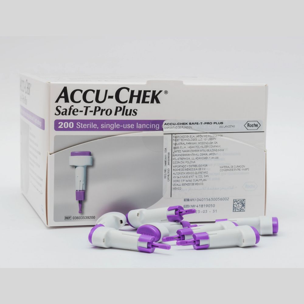 Lancetas Accu Chek Safe-T-Pro Plus 23G x 200 unidades