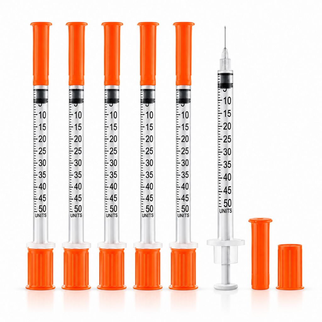 Jeringa de Insulina Ultra Fina FEELject 0.5ml 31G x 8mm - Caja 100 Unidades Empaque Individual Estéril
