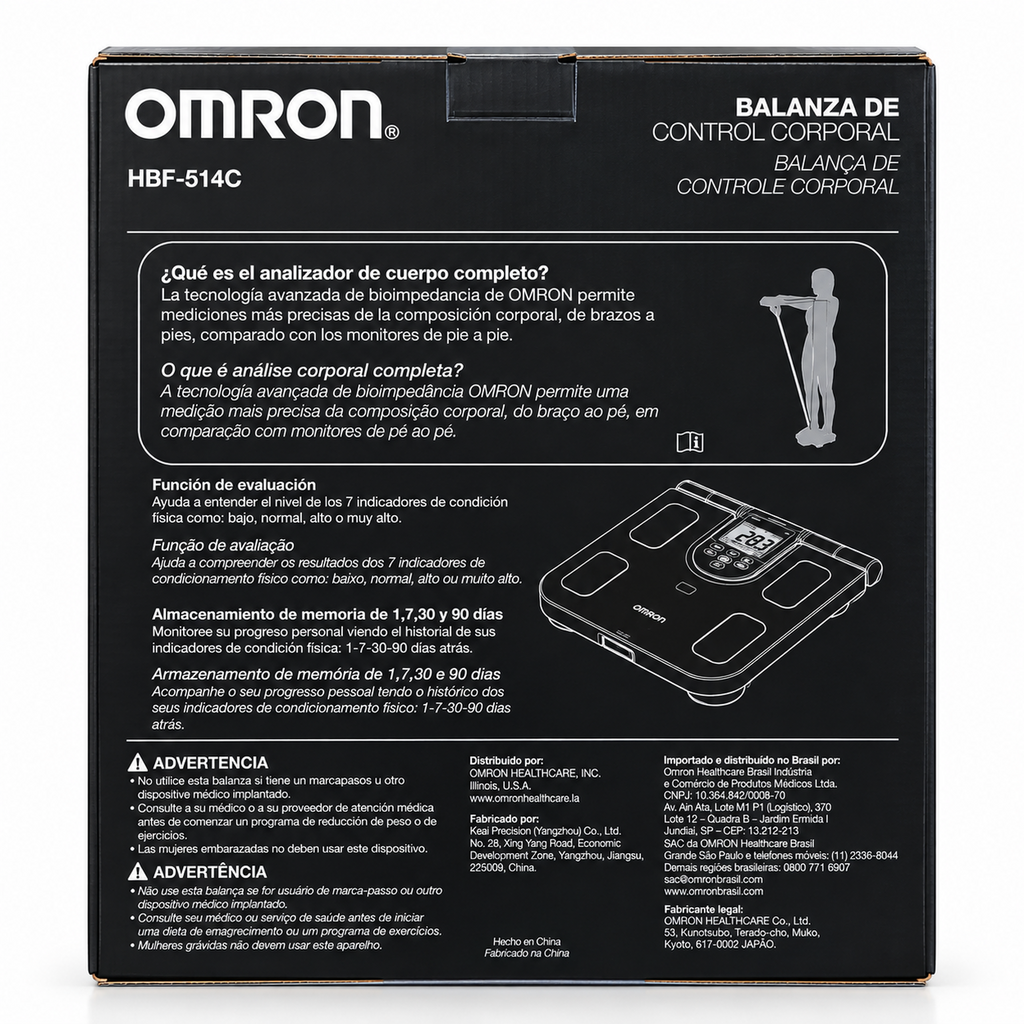 Balanza OMRON HBF-514C - Analizador de Composición Corporal por Bioimpedancia con Manillar