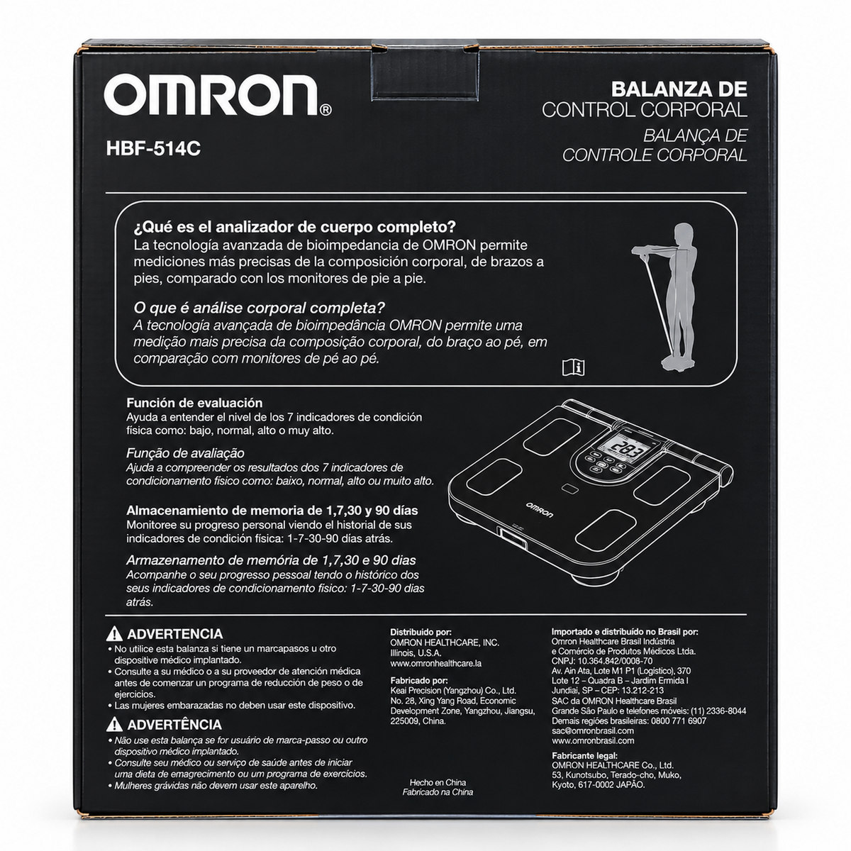 Balanza OMRON HBF-514C - Analizador de Composición Corporal por Bioimpedancia con Manillar