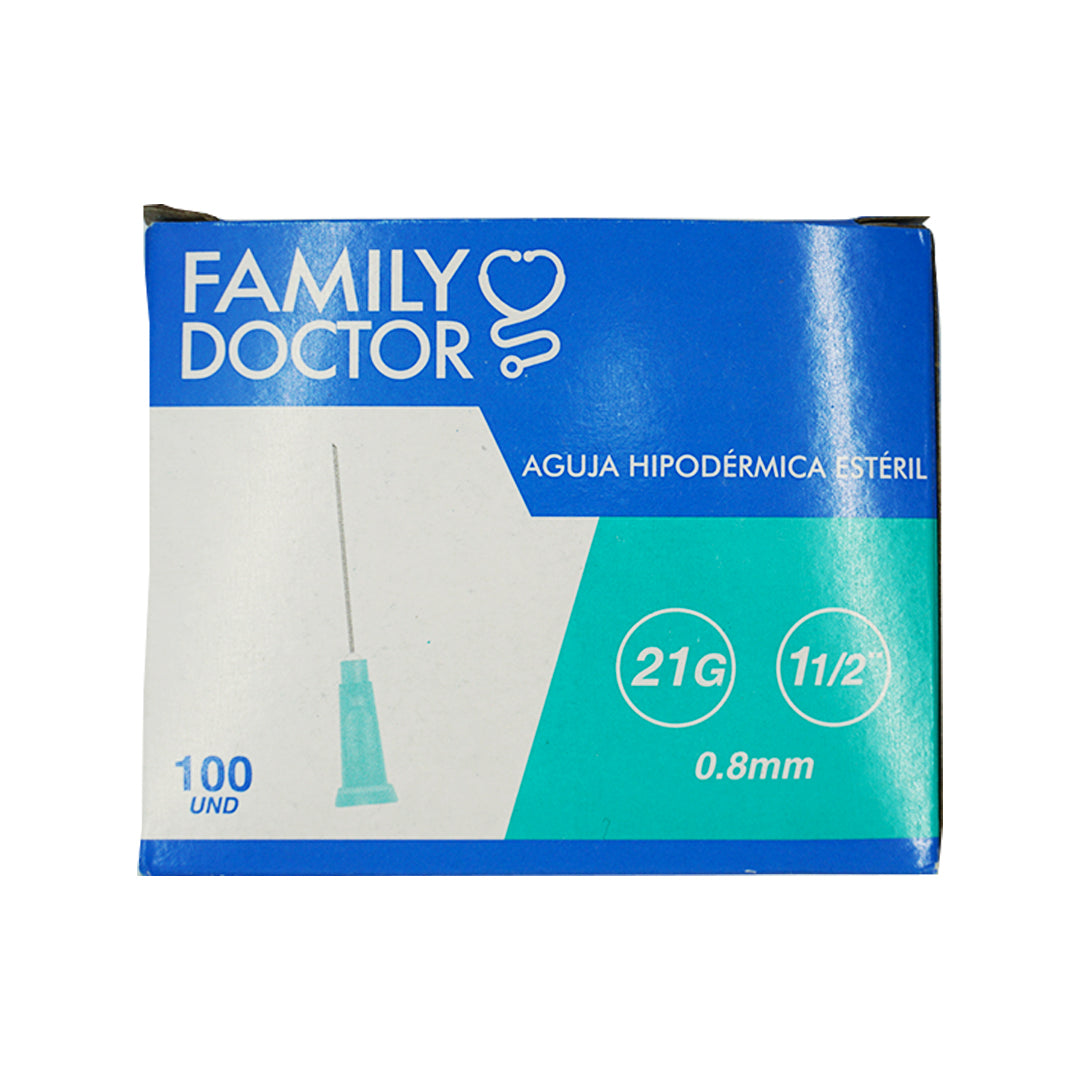 Aguja Hipodérmica descartable Estéril Por 100 und - Family Doctor