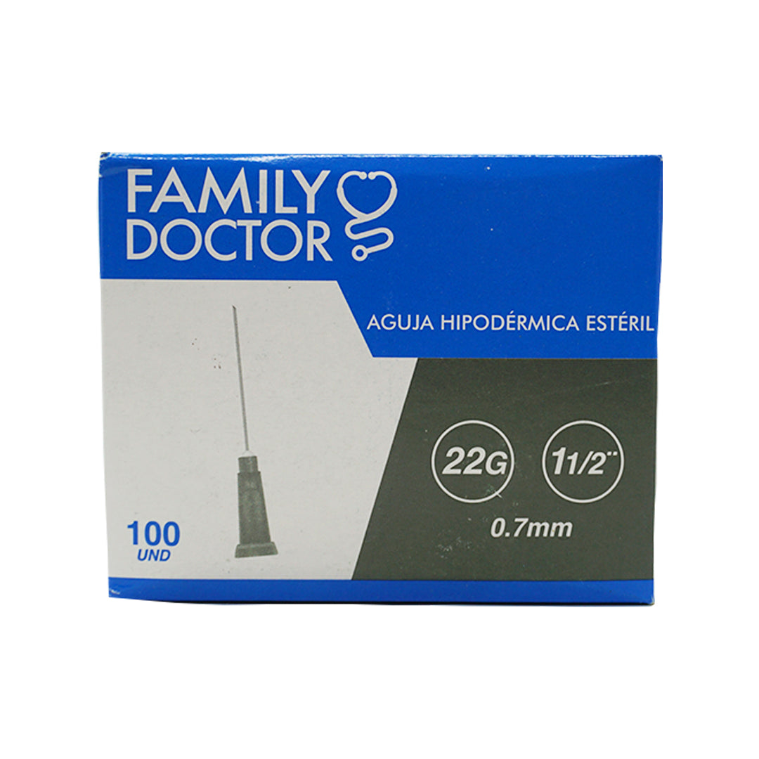 Aguja Hipodérmica descartable Estéril Por 100 und - Family Doctor