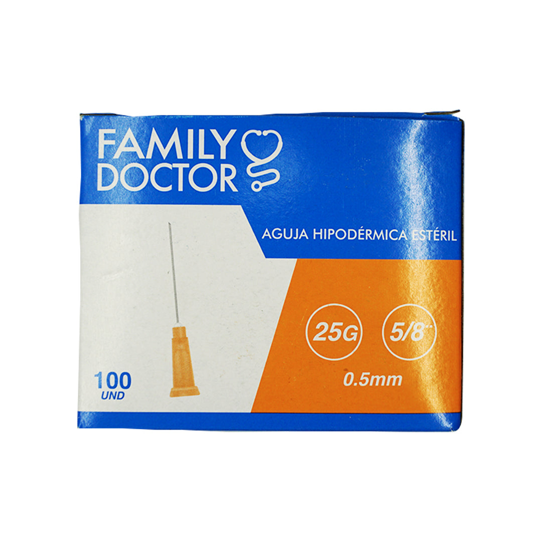 Aguja Hipodérmica descartable Estéril Por 100 und - Family Doctor