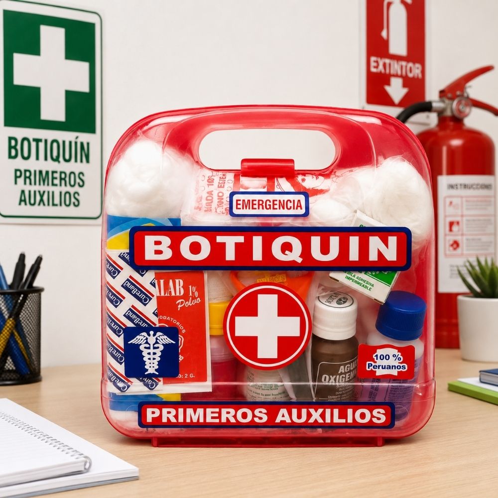 Botiquin de primeros auxilios de plastico kit completo / PEQUEÑO