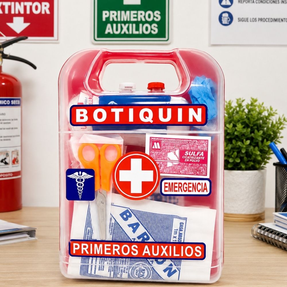 Botiquin de primeros auxilios de plastico kit completo / GRANDE