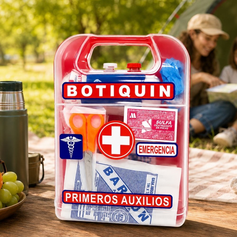 Botiquin de primeros auxilios de plastico kit completo / GRANDE