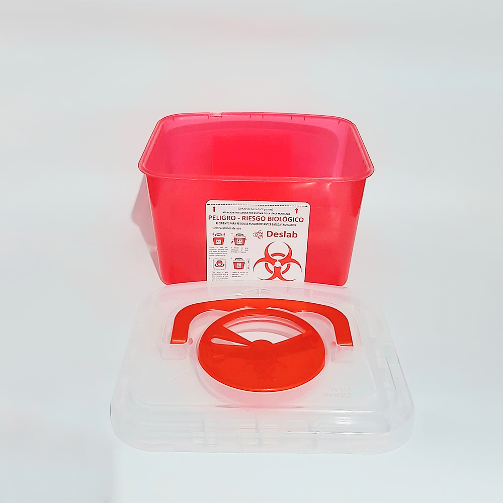 Contenedor De Plástico Punzocortante Rojo