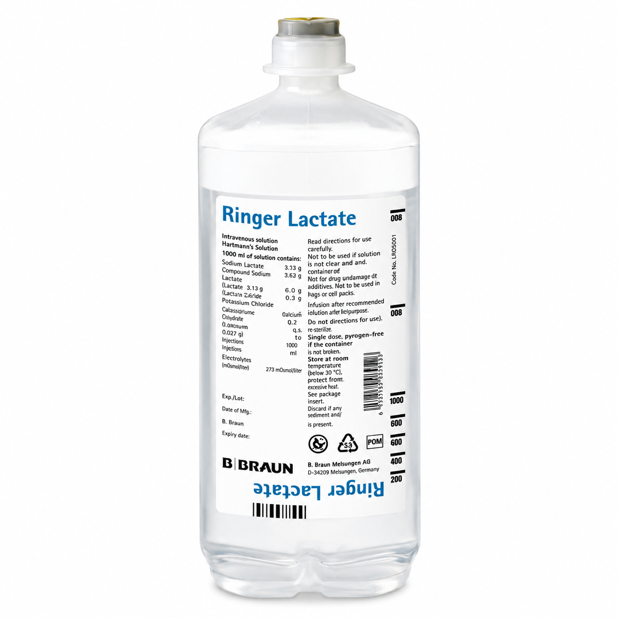 Lactato de Ringer de 1L  Por 12 und - Braun