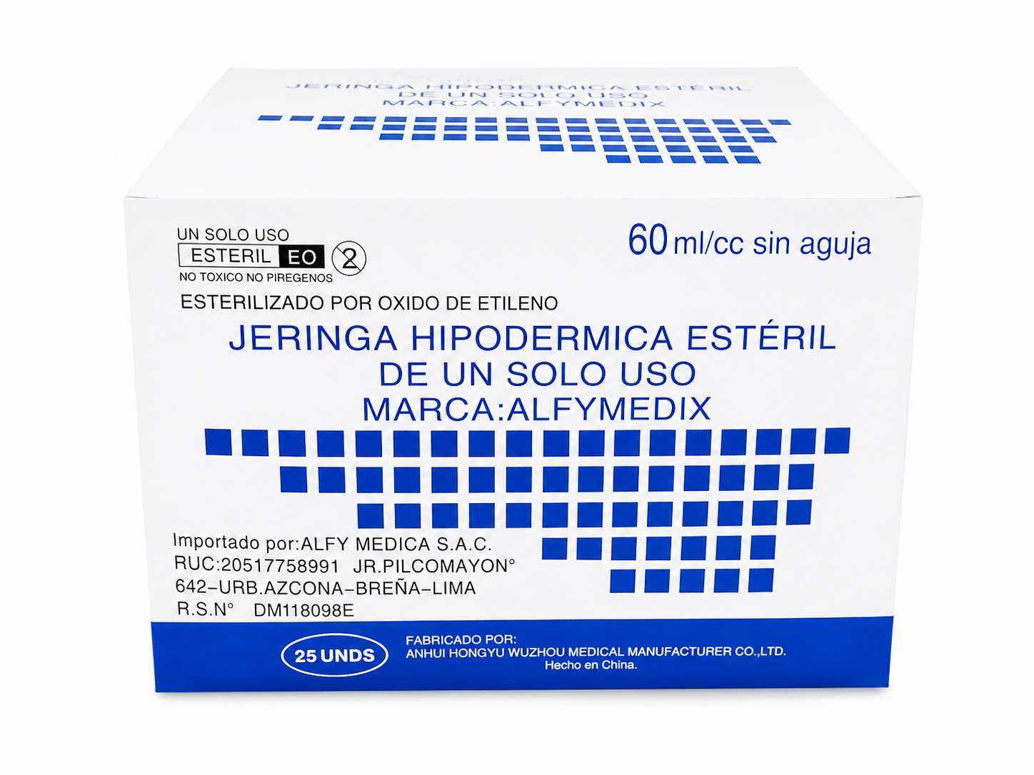 Jeringa 60 CC Punta Catéter Caja x25 und - Alfymedix