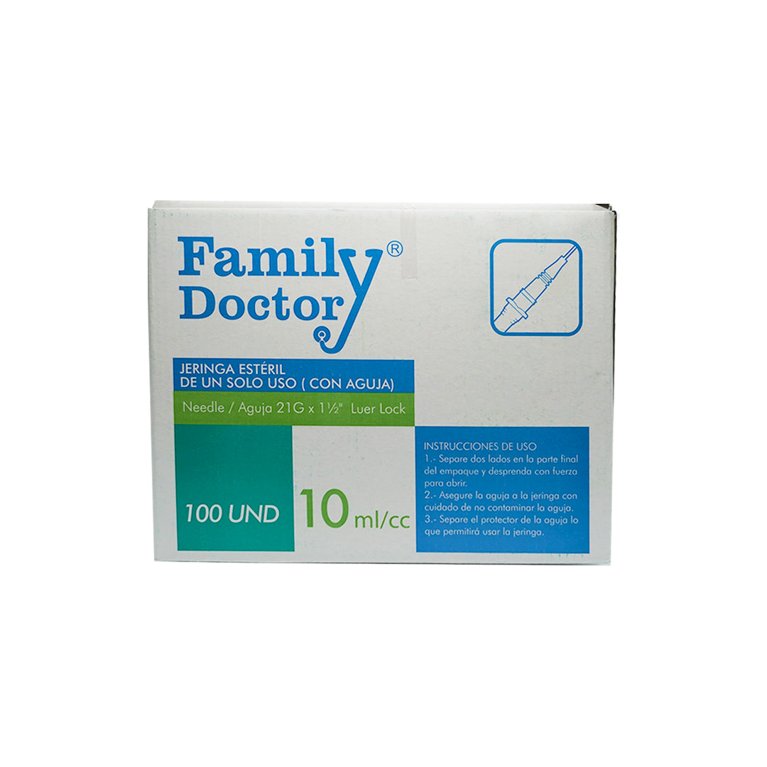 Jeringa Estéril De 10mL Aguja 21G X 1 1/2 Por 100 und