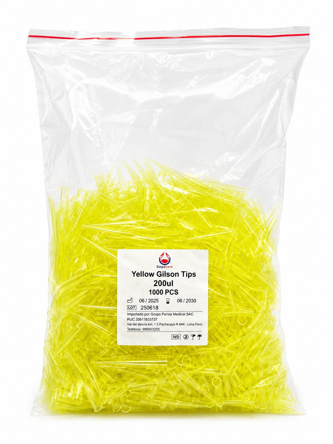 Tips Amarillo 200ul x 1000 - DAGACARE