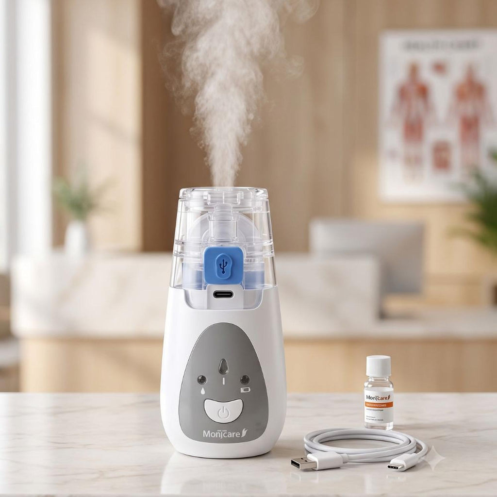 Nebulizador Portátil Ultrasónico Montcare NBM-5 Recargable Tipo C