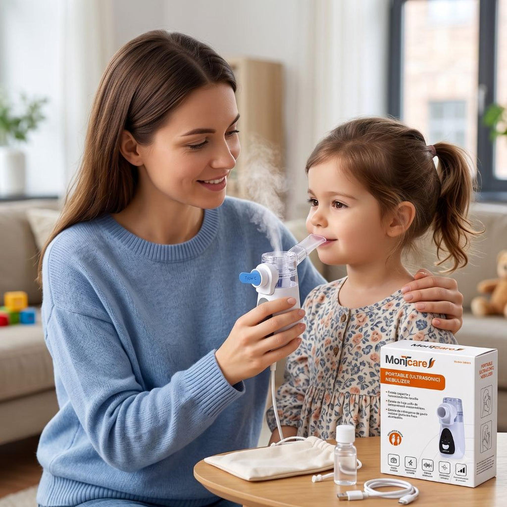Nebulizador Portátil Ultrasónico Montcare NBM-5 Recargable Tipo C